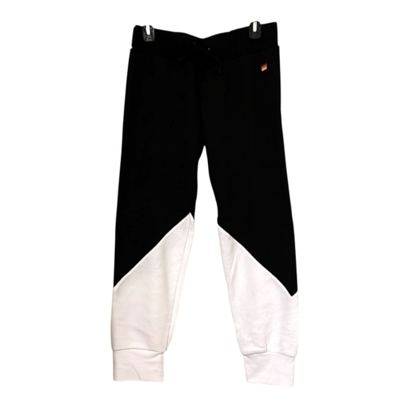Aviator Nation Glider Black & White Color Block Joggers Women’s Medium - Picture 6 of 16
